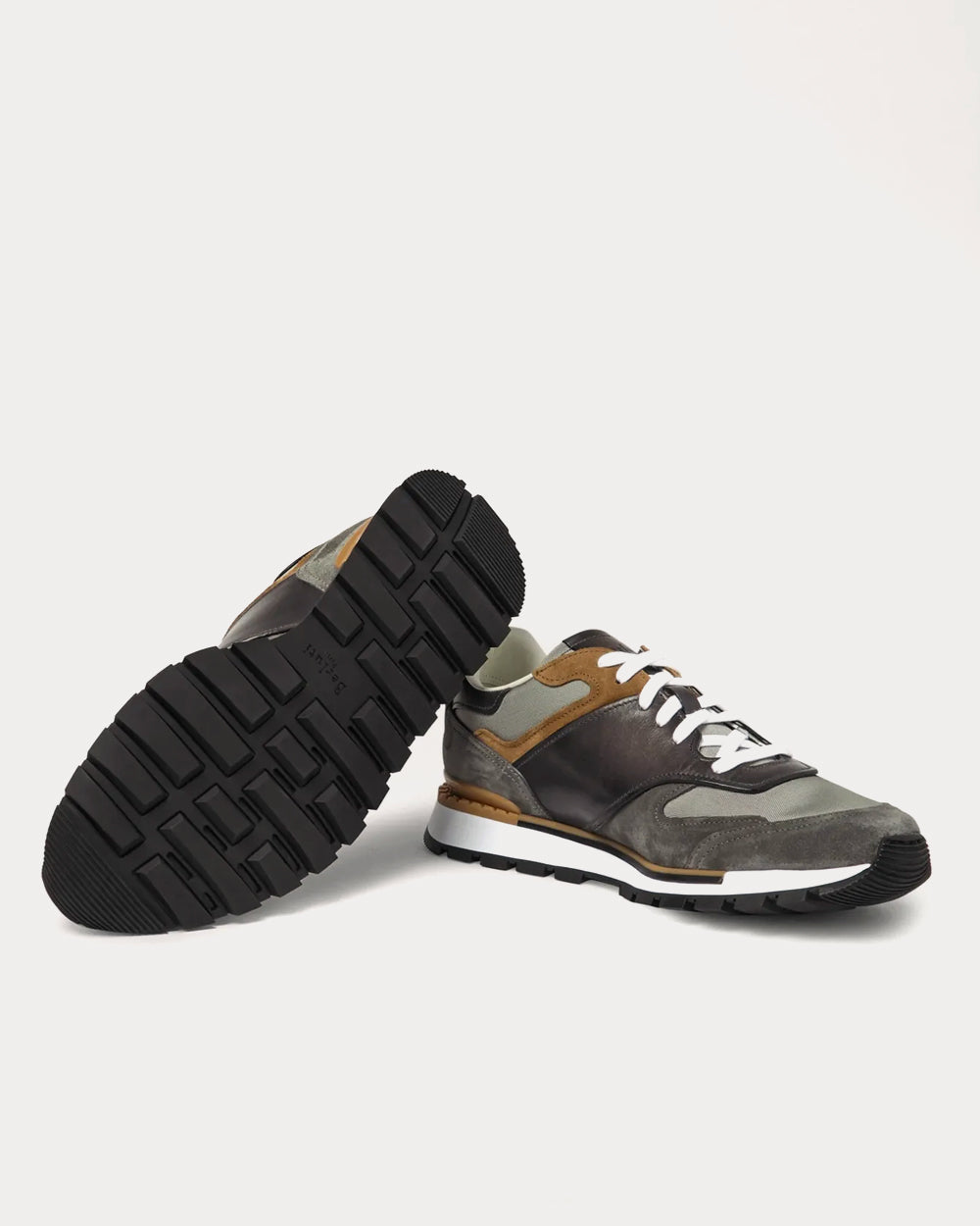 Berluti - Run Track Leather, Suede and Mesh Grey Low Top Sneakers