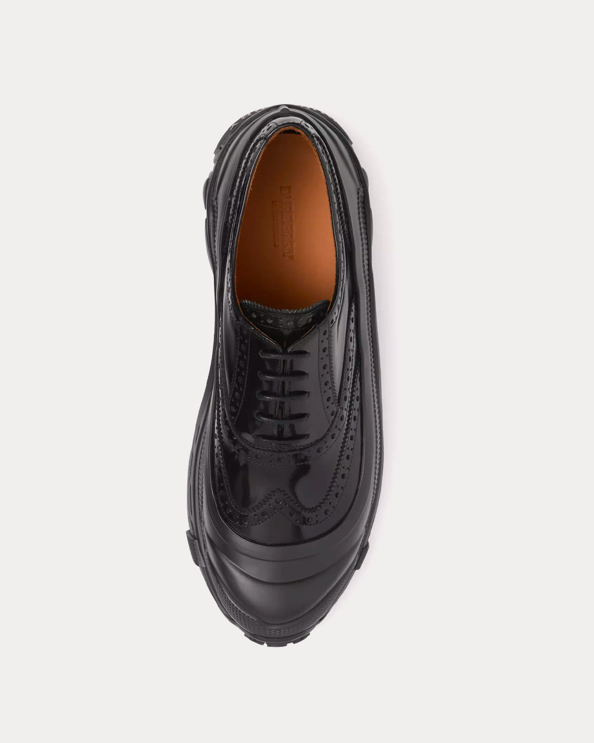 Burberry Brogue Detail Leather Black Low Top Sneakers Sneak in Peace