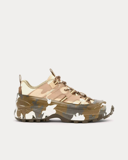 Burberry Arthur Camouflage Print Nylon Brown Low Top Sneakers - 1