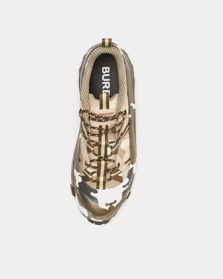 Burberry Arthur Camouflage Print Nylon Brown Low Top Sneakers - 2