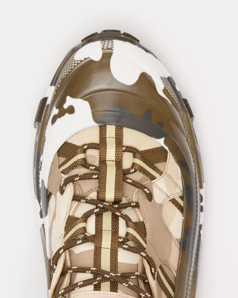 Burberry Arthur Camouflage Print Nylon Brown Low Top Sneakers - 5