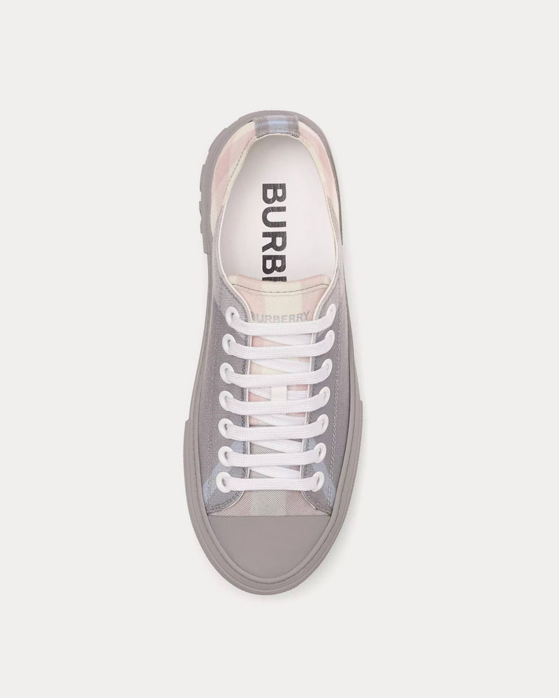 Burberry Check Cotton Pale Grey Low Top Sneakers - 2