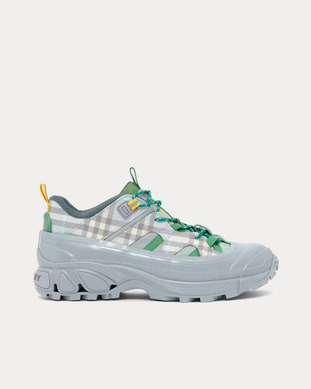 Burberry Arthur Check Nylon Light Grey Low Top Sneakers - 1