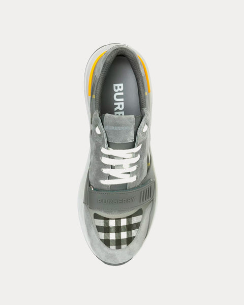 Check, Suede & Leather Storm Grey Low Top Sneakers