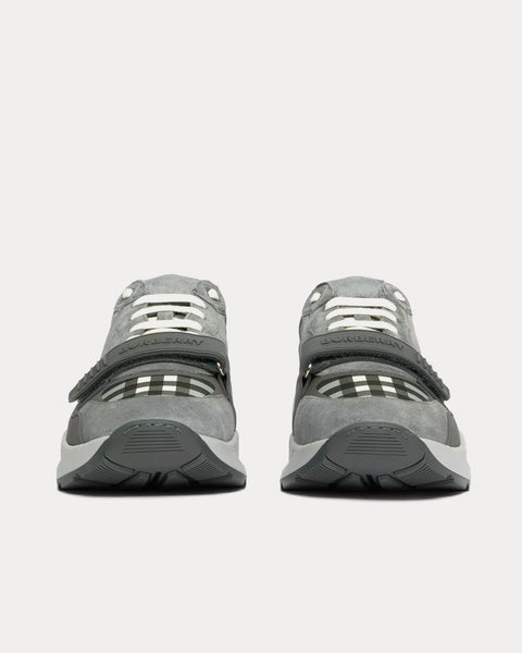 Check, Suede & Leather Storm Grey Low Top Sneakers