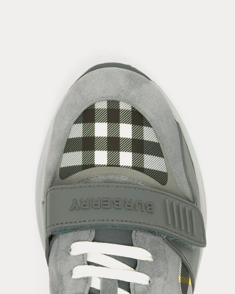 Check, Suede & Leather Storm Grey Low Top Sneakers