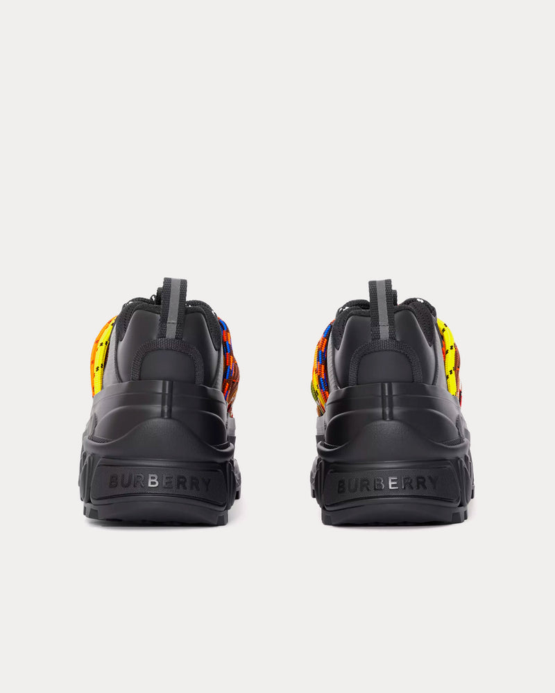 Burberry Arthur Cord Detail Leather & Nylon Black / Multicolour Low Top Sneakers - 4
