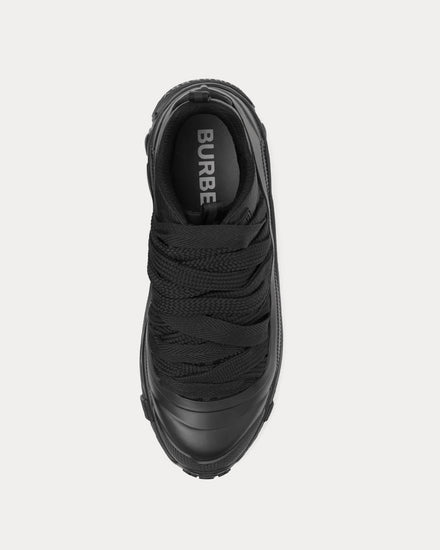 Burberry Arthur Lace Detail Leather & Nylon Black Low Top Sneakers - 2