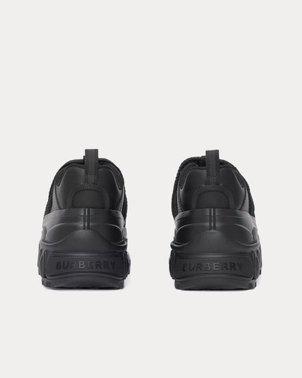 Burberry Arthur Lace Detail Leather & Nylon Black Low Top Sneakers - 4