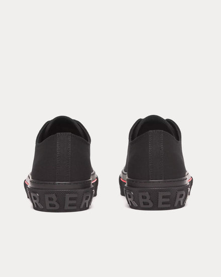 Burberry Logo Detail Cotton Black Low Top Sneakers - 4
