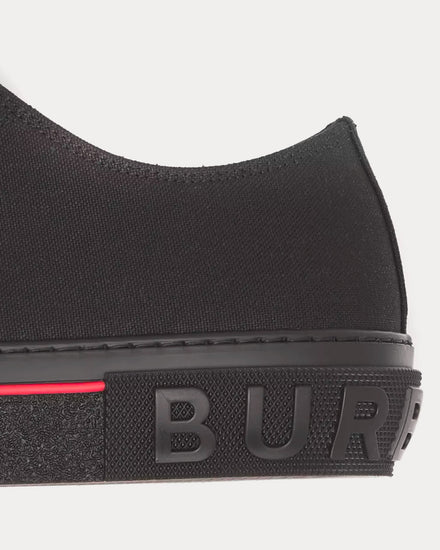 Burberry Logo Detail Cotton Black Low Top Sneakers - 5