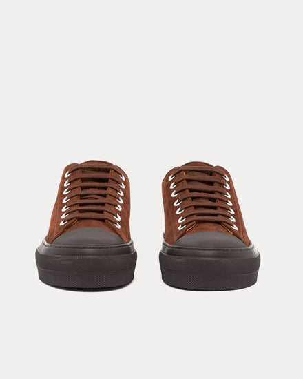 Burberry Logo Detail Suede Brown Low Top Sneakers - 3