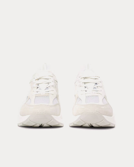 Burberry Logo Print Leather, Suede & Check Mesh White Low Top Sneakers - 3
