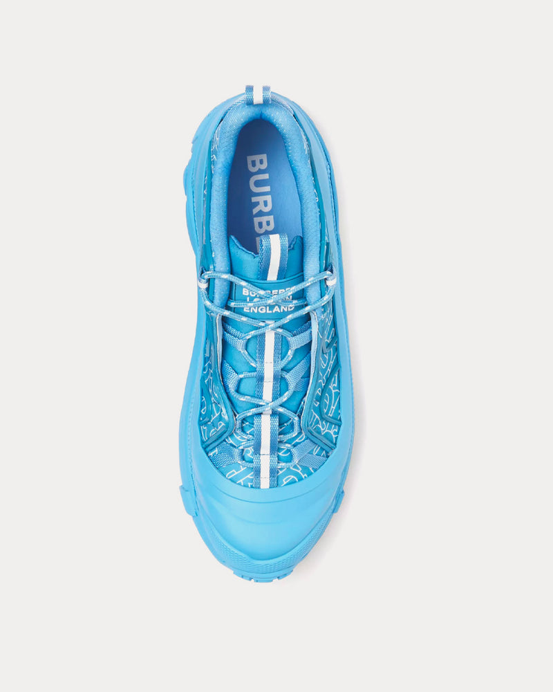 Burberry Arthur Monogram Print Nylon Blue Topaz Low Top Sneakers - 2