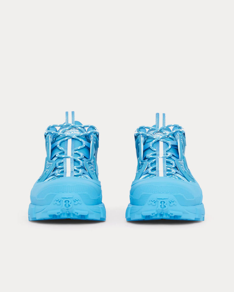 Burberry Arthur Monogram Print Nylon Blue Topaz Low Top Sneakers - 3