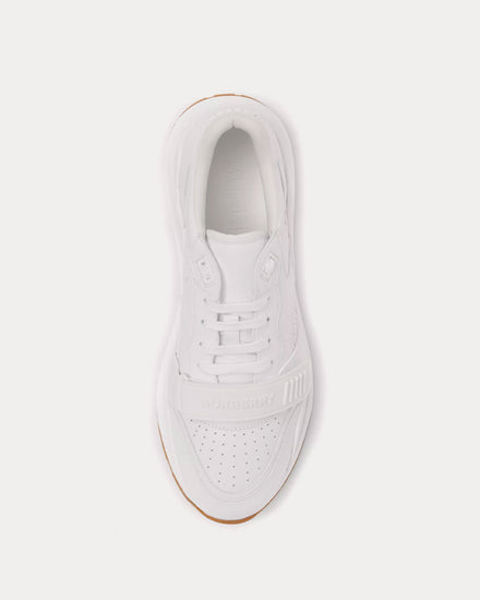 Burberry Perforated Detail Leather Optic White Low Top Sneakers - 2