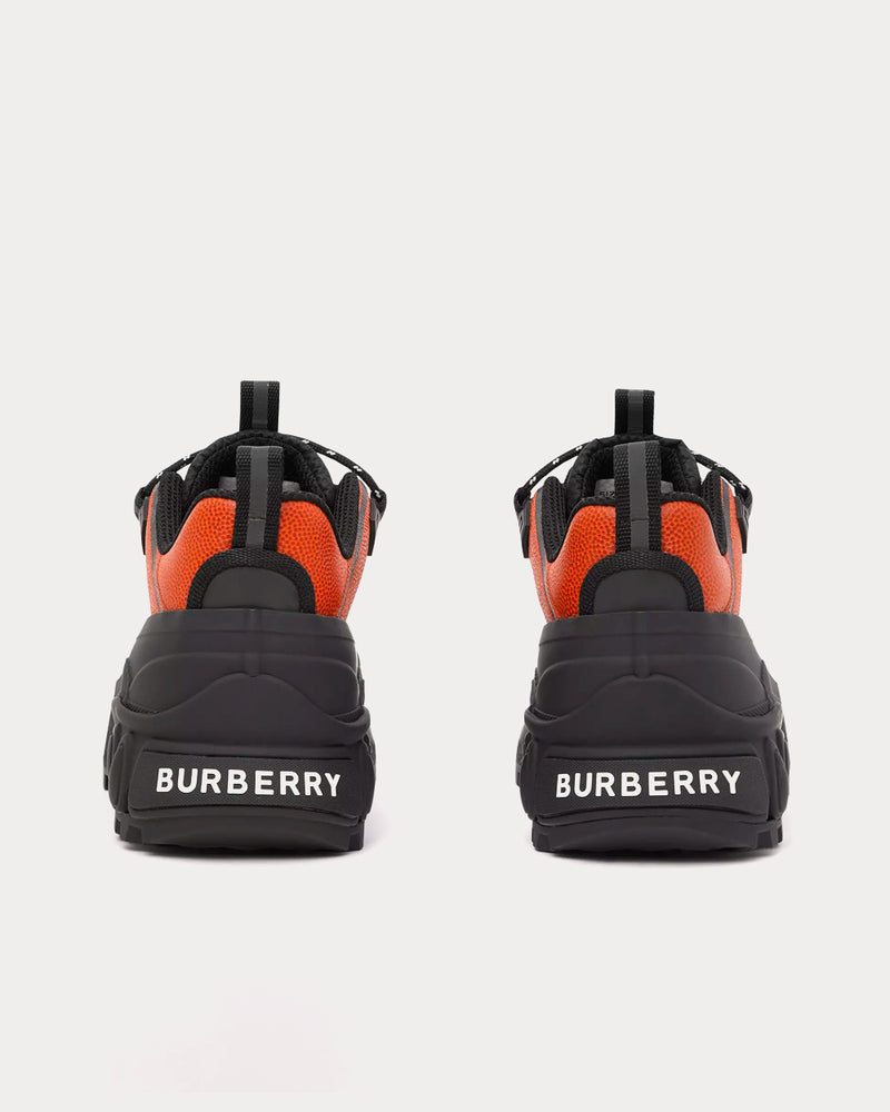 Burberry Arthur Two-Tone Leather Black / Orange Low Top Sneakers - 3