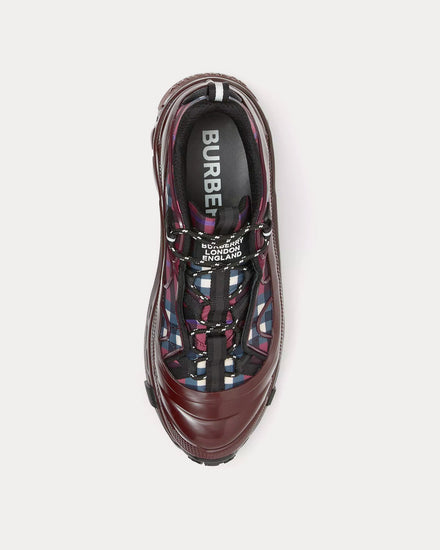 Burberry Arthur Vintage Check Deep Maroon Low Top Sneakers - 2