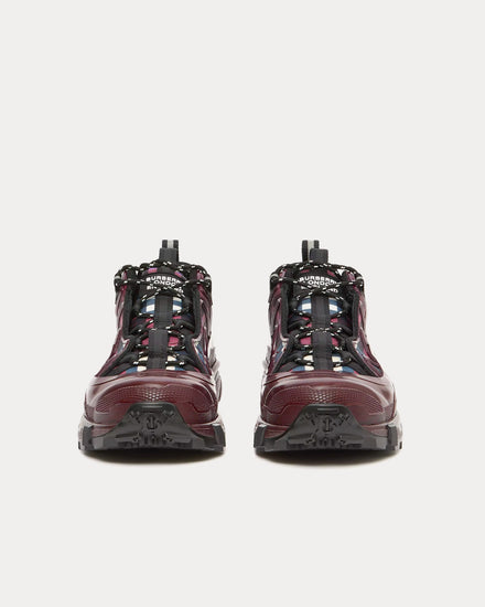 Burberry Arthur Vintage Check Deep Maroon Low Top Sneakers - 3