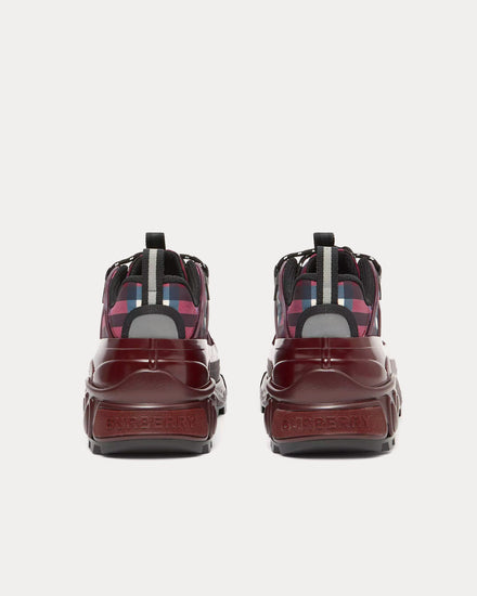 Burberry Arthur Vintage Check Deep Maroon Low Top Sneakers - 4