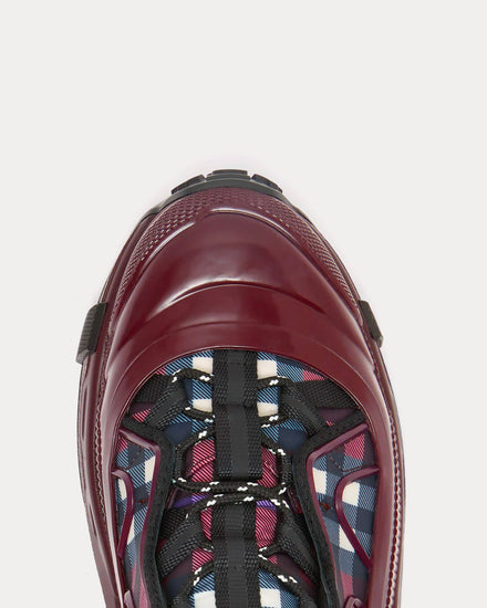 Burberry Men's Arthur Vintage Check Deep Maroon Low Top Sneakers