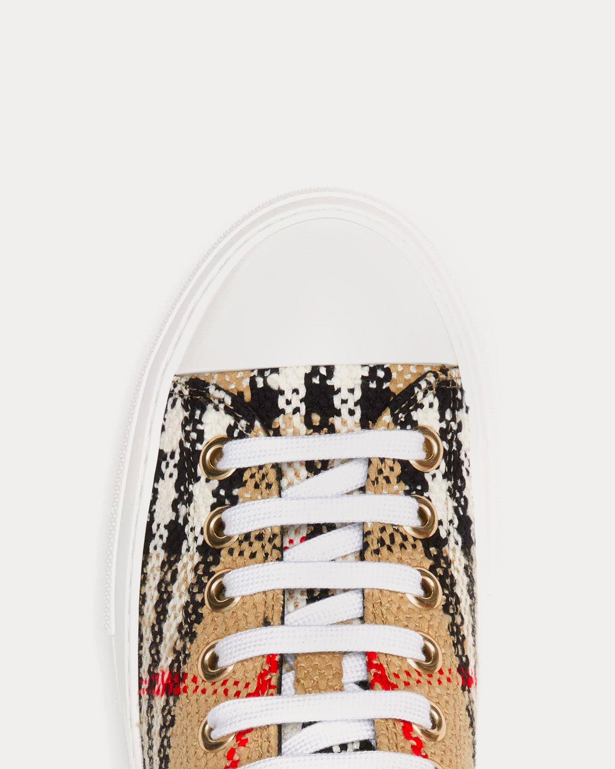 Burberry Vintage Check Cotton Sneakers Archive Beige White (Women's)