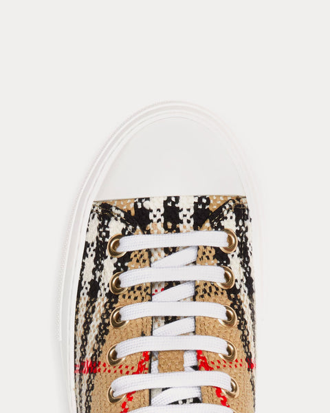 Vintage Check Bouclé Archive Beige Low Top Sneakers