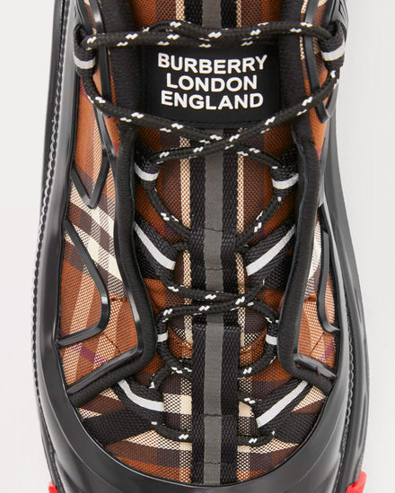 Burberry Arthur Vintage Check Cotton Birch Brown Low Top Sneakers - 5