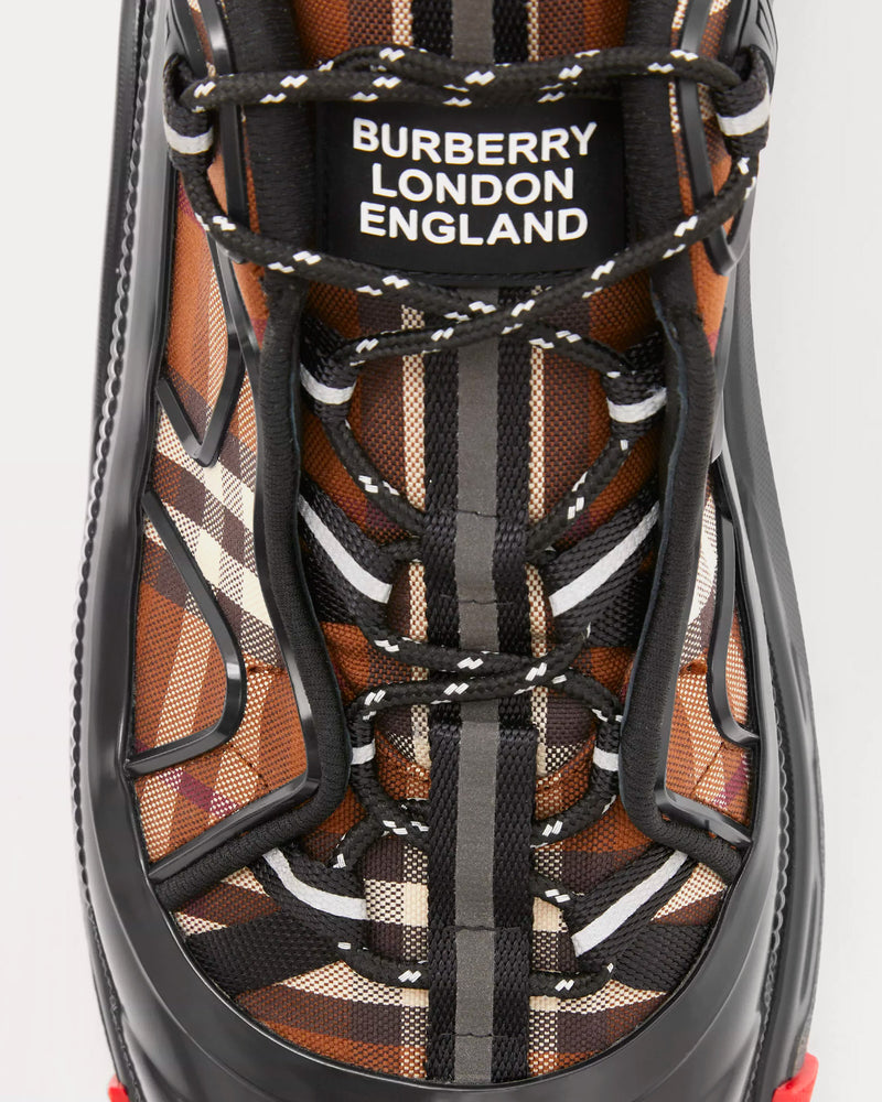 Burberry Arthur Vintage Check Cotton Birch Brown Low Top Sneakers - 5