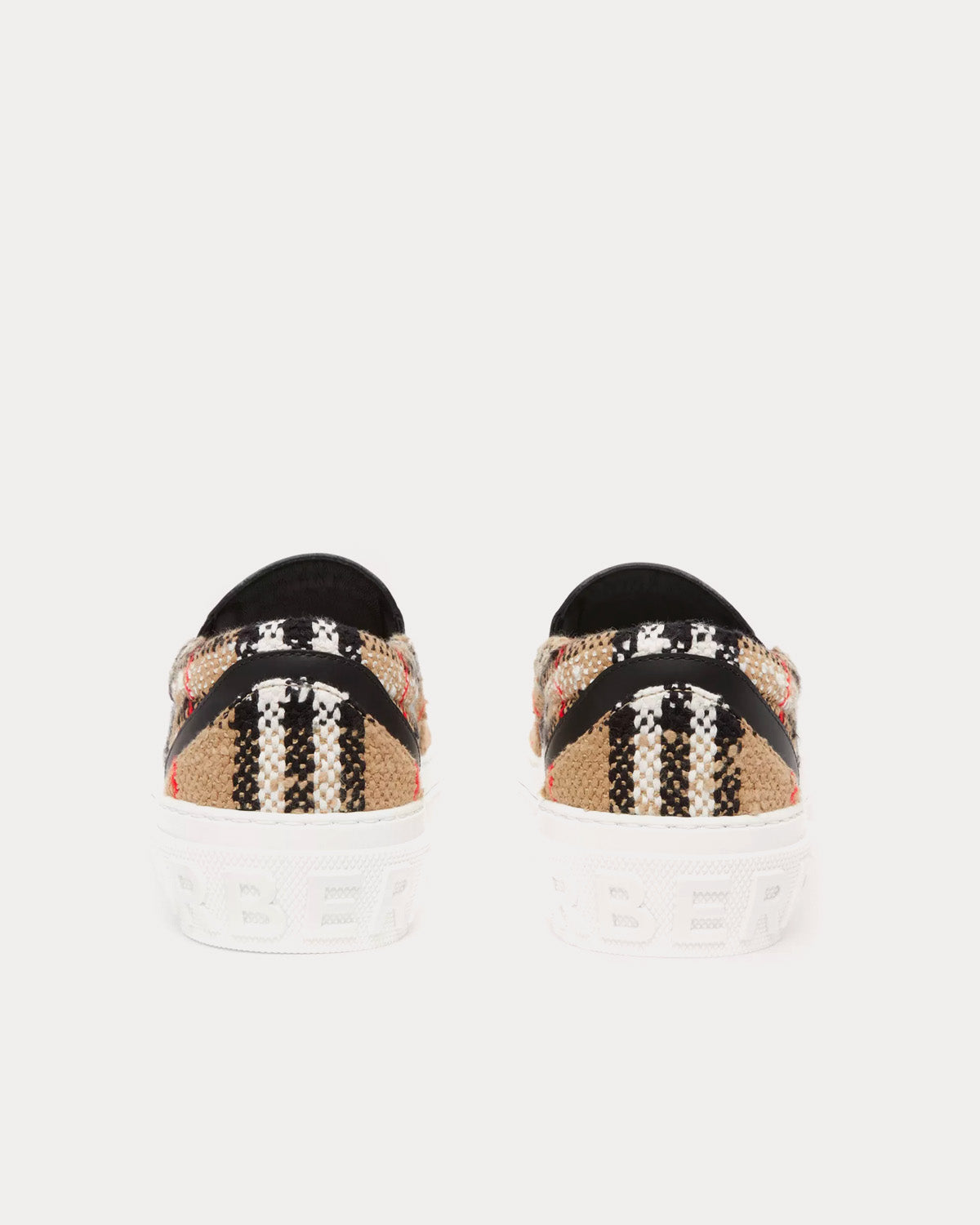 Burberry Vintage Check Cotton Wool Blend Archive Beige Slip On Sneakers Sneak in Peace