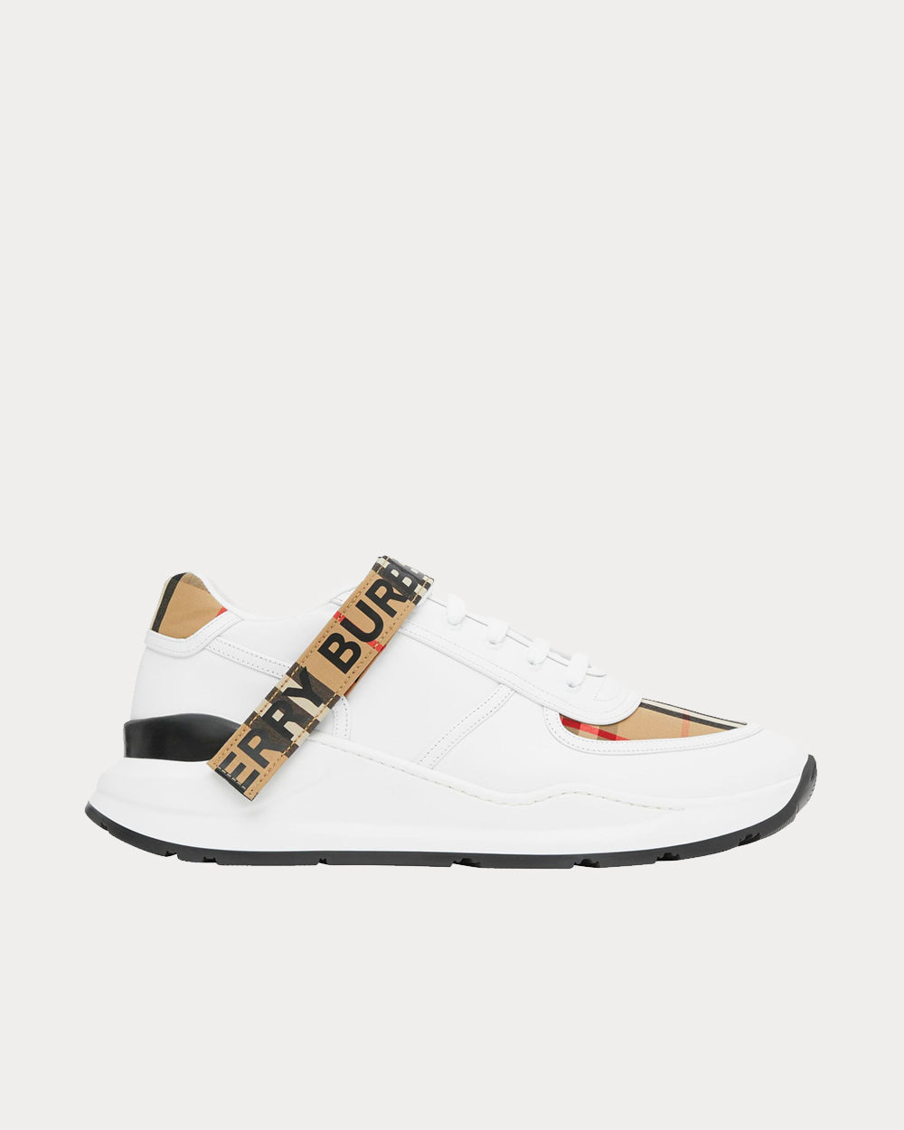 Vintage Check Logo Strap Beige White Low Top Sneakers Sneakers