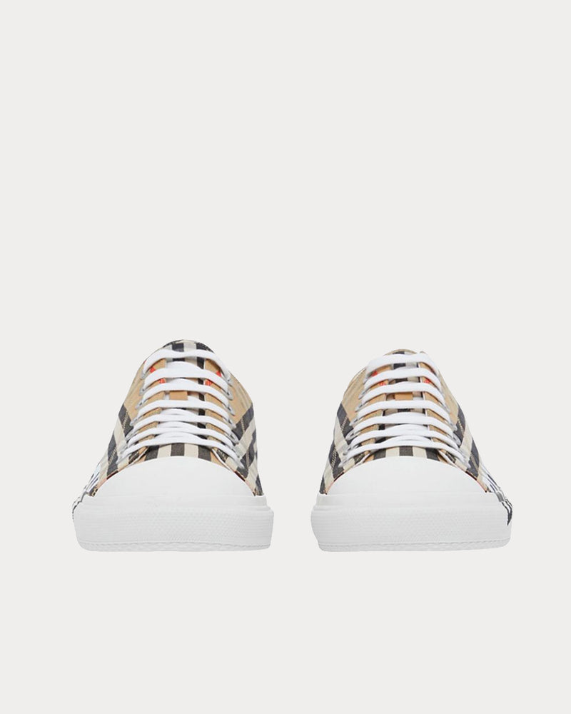 Burberry Vintage Check Logo Beige / White Low Top Sneakers Sneakers - 2