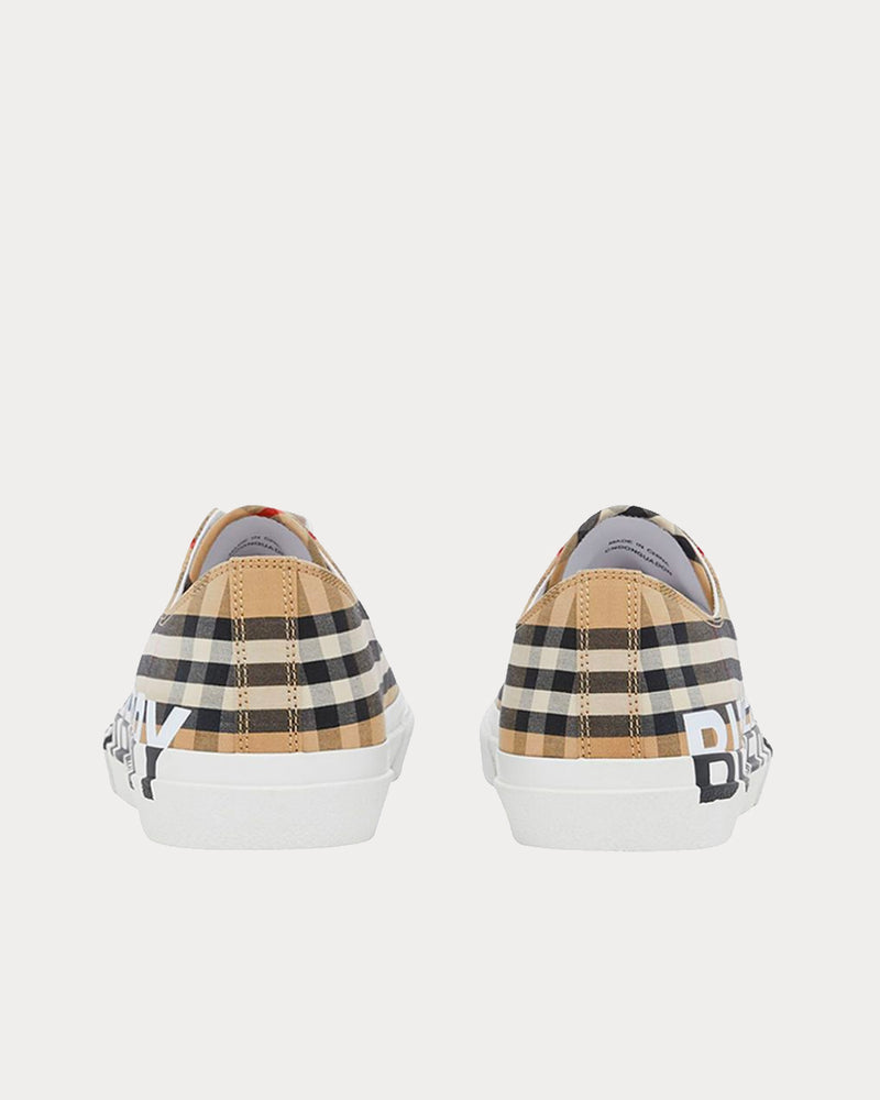 Burberry Vintage Check Logo Beige / White Low Top Sneakers Sneakers - 3