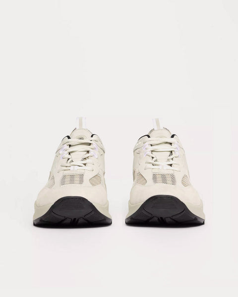 Logo Print Leather, Suede & Check Mesh Archive Beige / White Low Top Sneakers