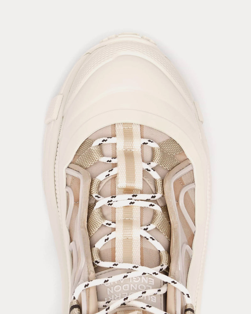 Burberry Arthur Check Cotton Soft Fawn Low Top Sneakers - 4