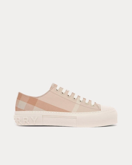 Burberry Check Cotton Soft Fawn Low Top Sneakers - 1