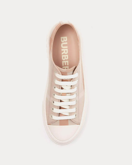 Burberry Check Cotton Soft Fawn Low Top Sneakers - 2