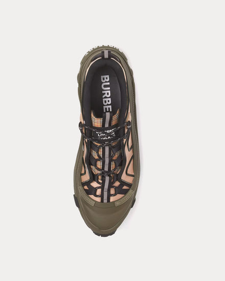 Burberry Arthur Check & Technical Beige / Khaki Low Top Sneakers - 2