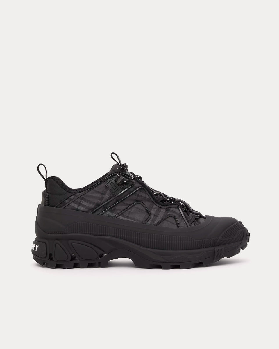Burberry Arthur Vintage Check Technical Dark Charcoal Grey Low Top Sneakers Sneak in Peace