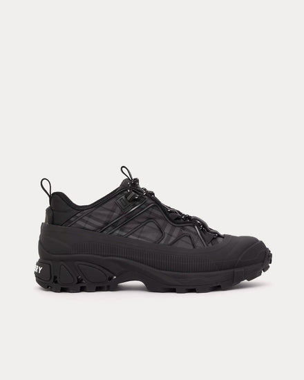 Burberry Arthur Vintage Check Technical Dark Charcoal Grey Low Top Sneakers - 1