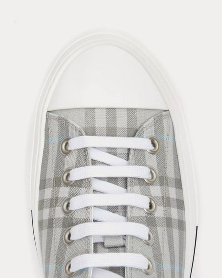 Burberry Vintage Check Cotton Grey Low Top Sneakers - 4