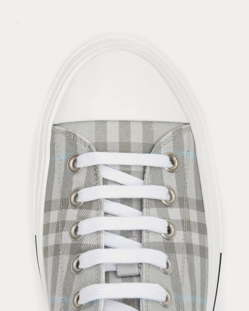 Burberry Vintage Check Cotton Grey Low Top Sneakers - 4
