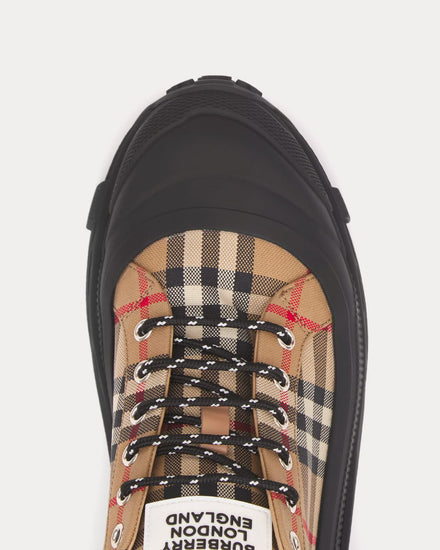 Burberry Arthur Vintage Check Cotton Archive Beige Low Top Sneakers - 5