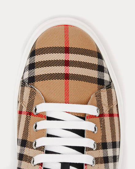Burberry Bio-based Sole Vintage Check and Leather Archive Beige Low Top Sneakers - 3