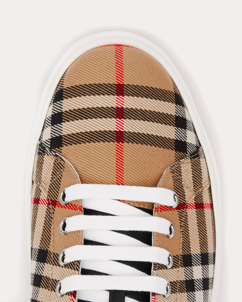 Burberry Bio-based Sole Vintage Check and Leather Archive Beige Low Top Sneakers - 3