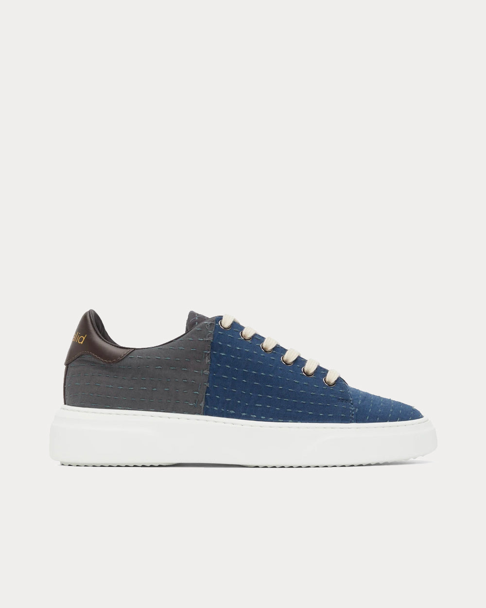 By Walid - Round Toe Lace-up Petrol / White Low Top Sneakers