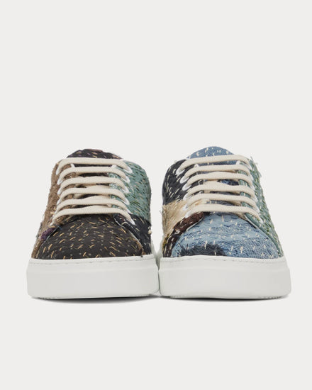 By Walid Round Toe Lace-up Repatch / White Low Top Sneakers - 2