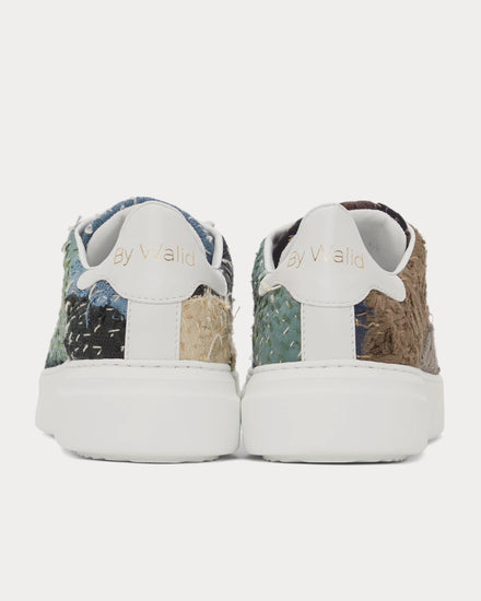 By Walid Round Toe Lace-up Repatch / White Low Top Sneakers - 4