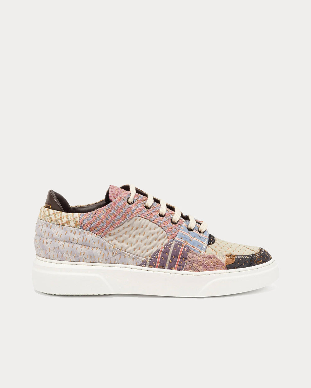 By Walid - Patchwork Printed-Cotton Low Top Sneakers