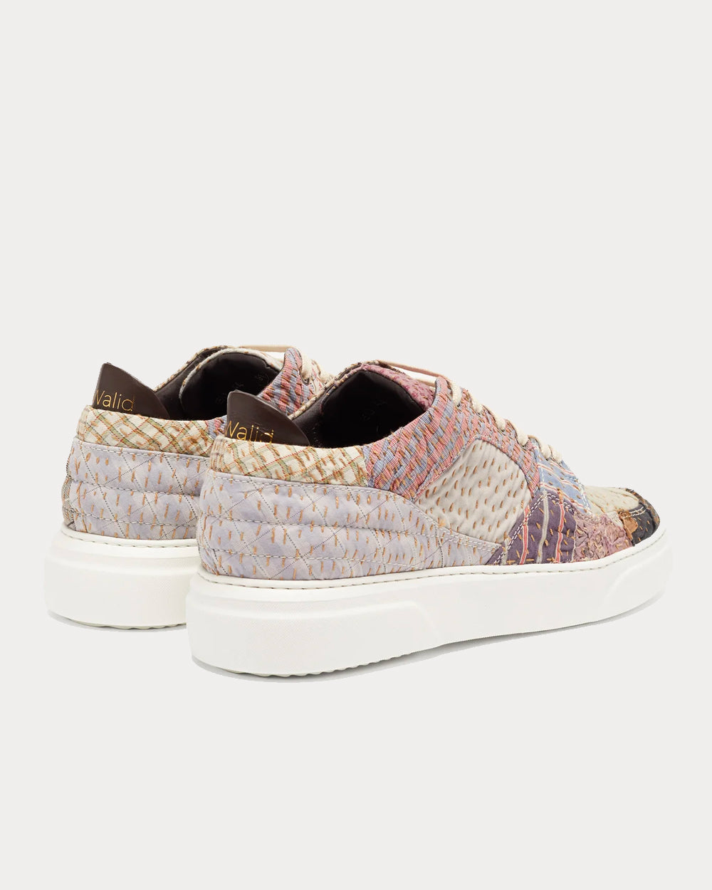 By Walid - Patchwork Printed-Cotton Low Top Sneakers